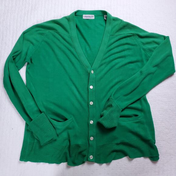 Vintage La Mode Du Golf Large Green Retro Classic Luxury Golf Cardi Long Cuffs L - Picture 8 of 9